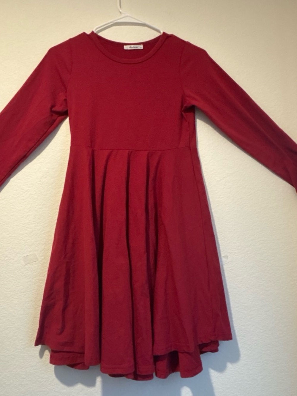 Amazon Girls' Red Long-Sleeve Twirl Dress
